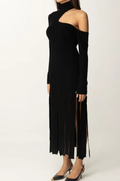 Akep Abito Lungo con Cut-out e FrangeNERO