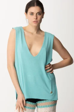 Akep Canotta con Scollo a VACQUAMARINA