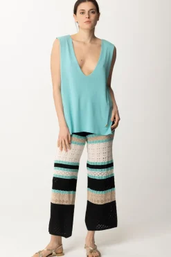 Akep Canotta con Scollo a VACQUAMARINA