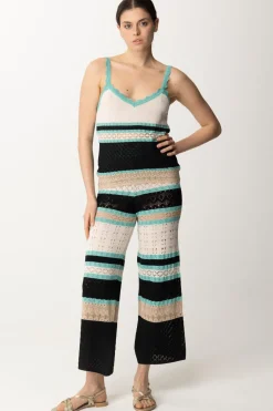 Akep Canotta In Punto Pizzo MulticolorNERO/BEIGE