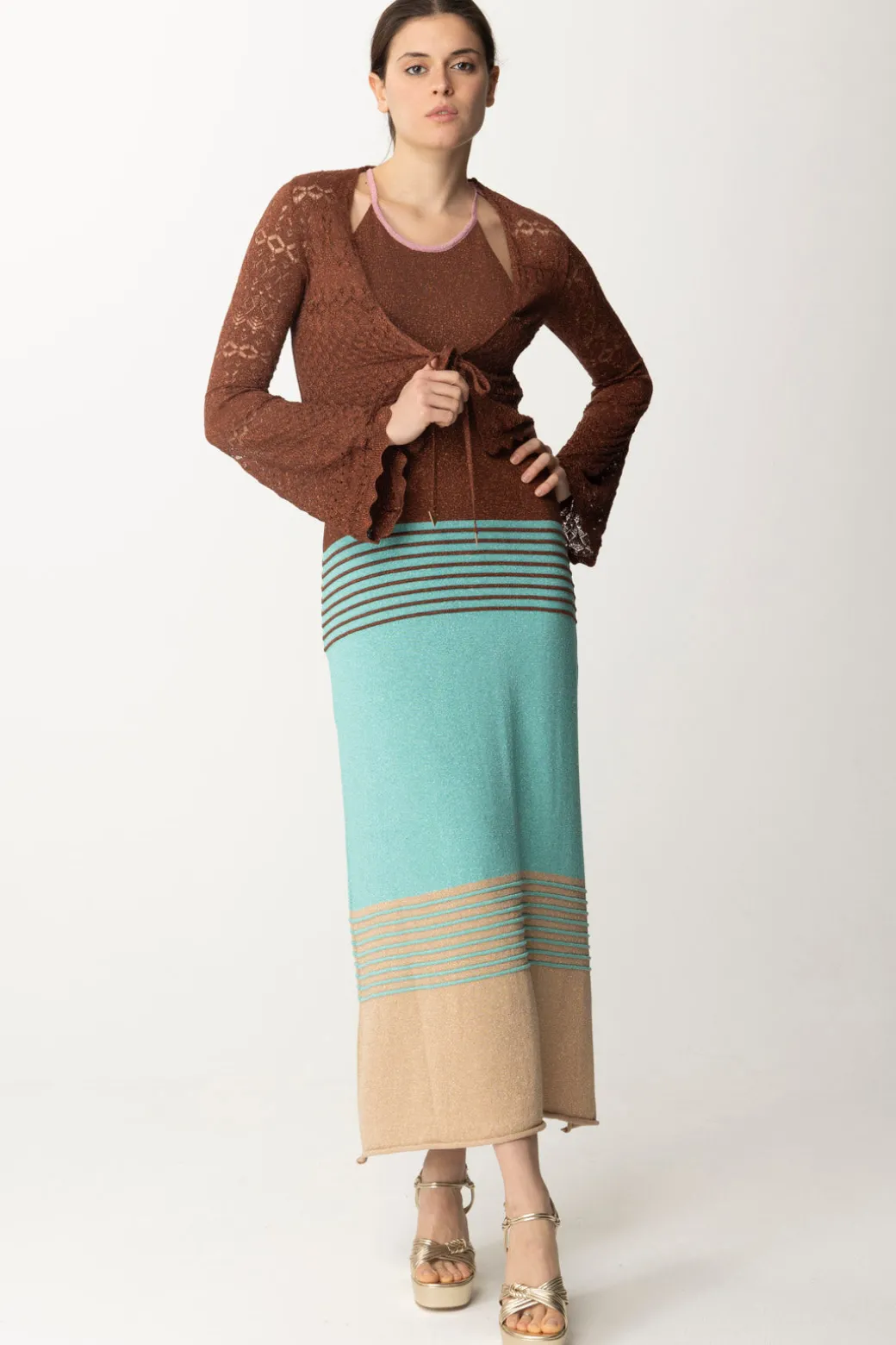 Akep Croprispalle Corto In Punto Pizzo LurexMORO