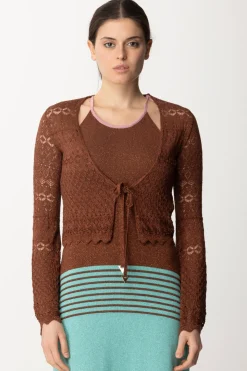 Akep Croprispalle Corto In Punto Pizzo LurexMORO