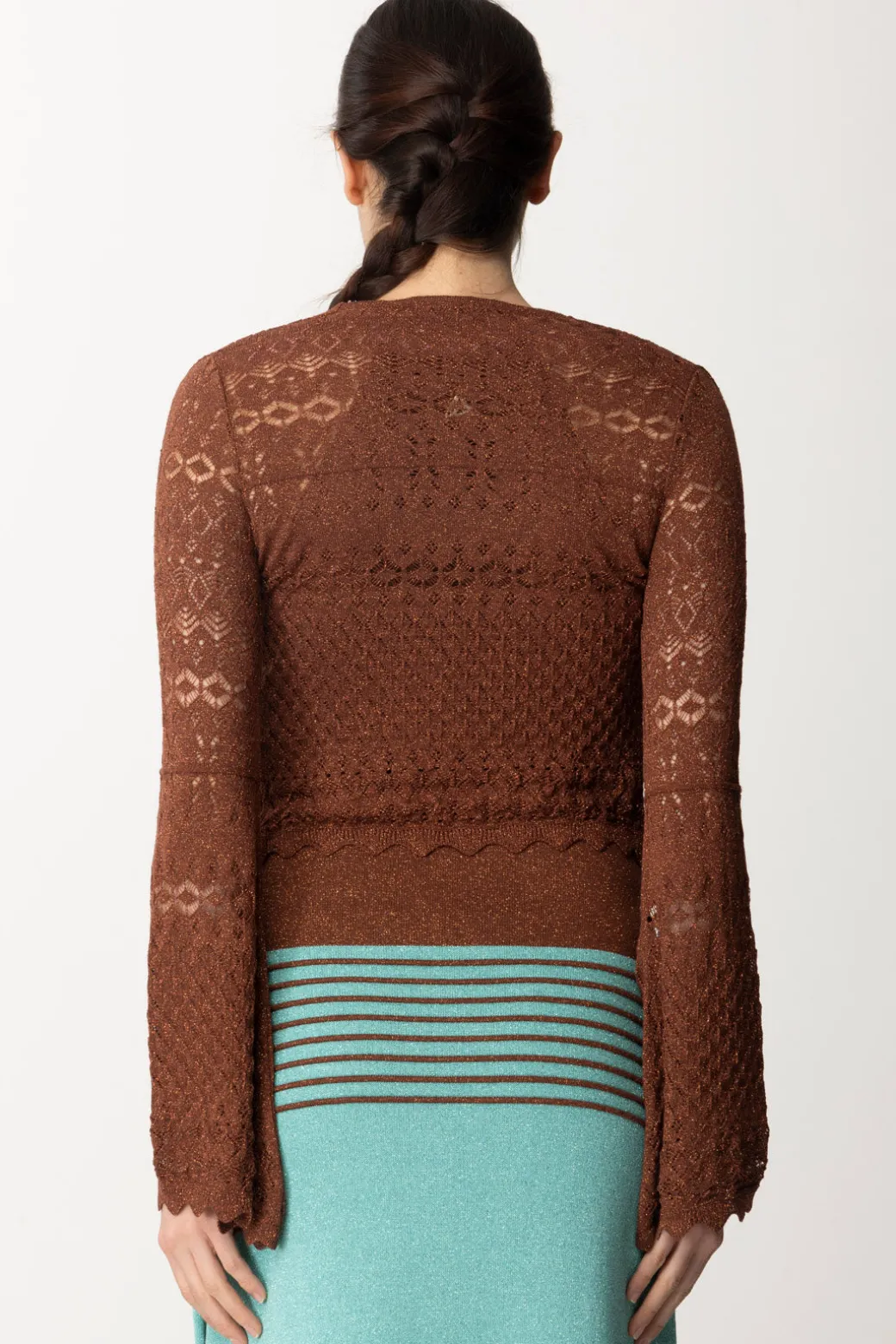 Akep Croprispalle Corto In Punto Pizzo LurexMORO