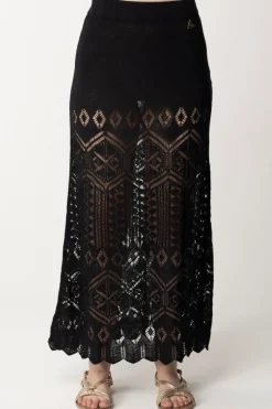 Akep Gonna Lunga In Maglia Di Lino TraforataNERO