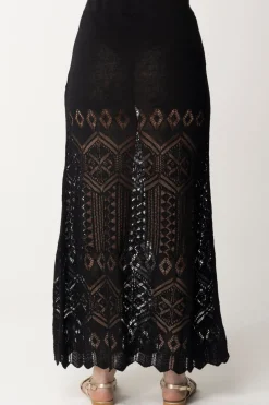 Akep Gonna Lunga In Maglia Di Lino TraforataNERO