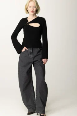 Akep Maglia con Cut-out e AnelloNERO