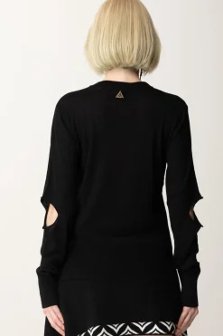 Akep Maglia Girocollo con Cut-outNERO