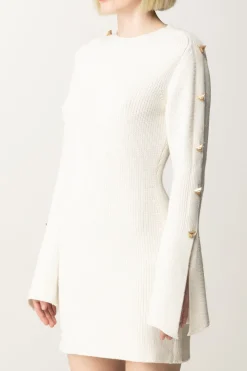 Akep Miniabito In Maglia con Bottoni ApplicatiPANNA