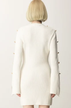 Akep Miniabito In Maglia con Bottoni ApplicatiPANNA