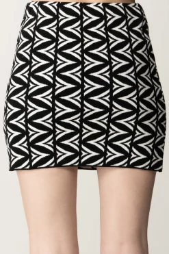 Akep Minigonna Jaquard Stampa LogoNERO