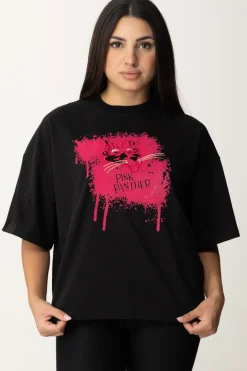 Akep T-shirt Pink Panter OversizeNERO