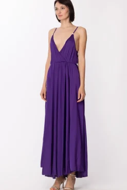 Aniye By Abito Lungo Eda In RasoPURPLE