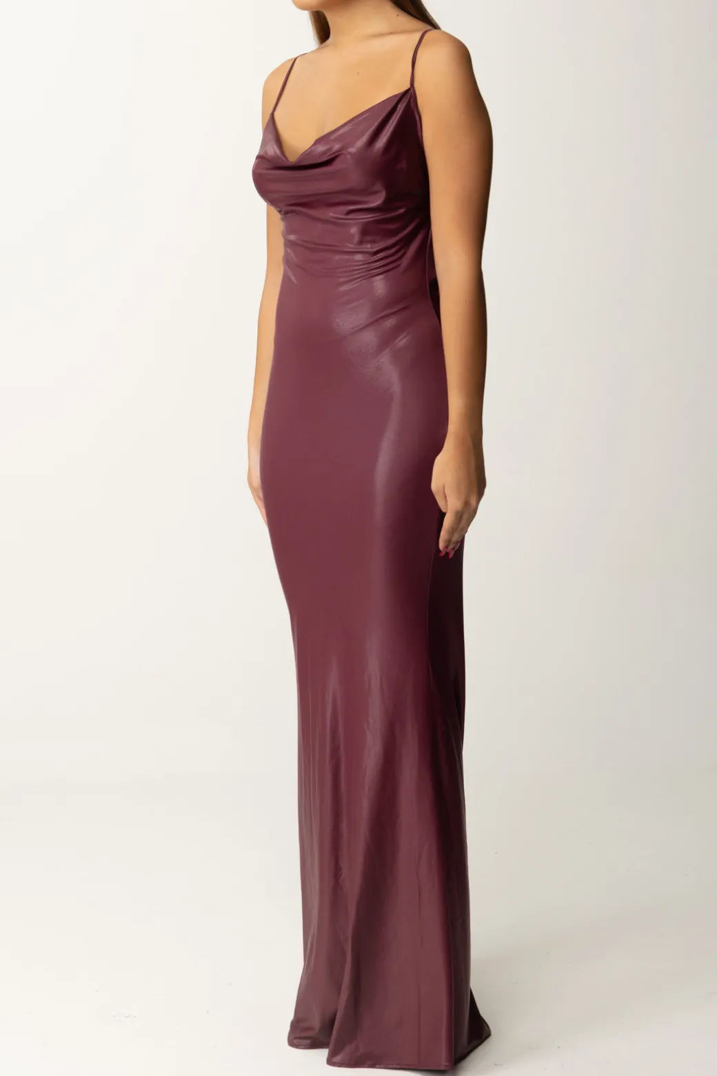 Aniye By Abito Lungo In Jersey Laminato VickROUGE NOIR