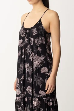 Aniye By Abito Lungo Stampato Tula con BretelleBLACK HAWAII