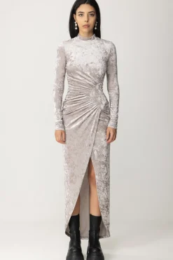 Aniye By Abito Lungo Zoe In Ciniglia con SpaccoHOT GRAY