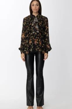 Aniye By Blusa Bobby a Fiori con RouchesBLACK BLOOM