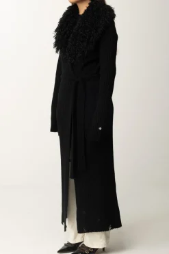 Aniye By Cappotto In Maglia con Collo In Pelliccia KateBLACK