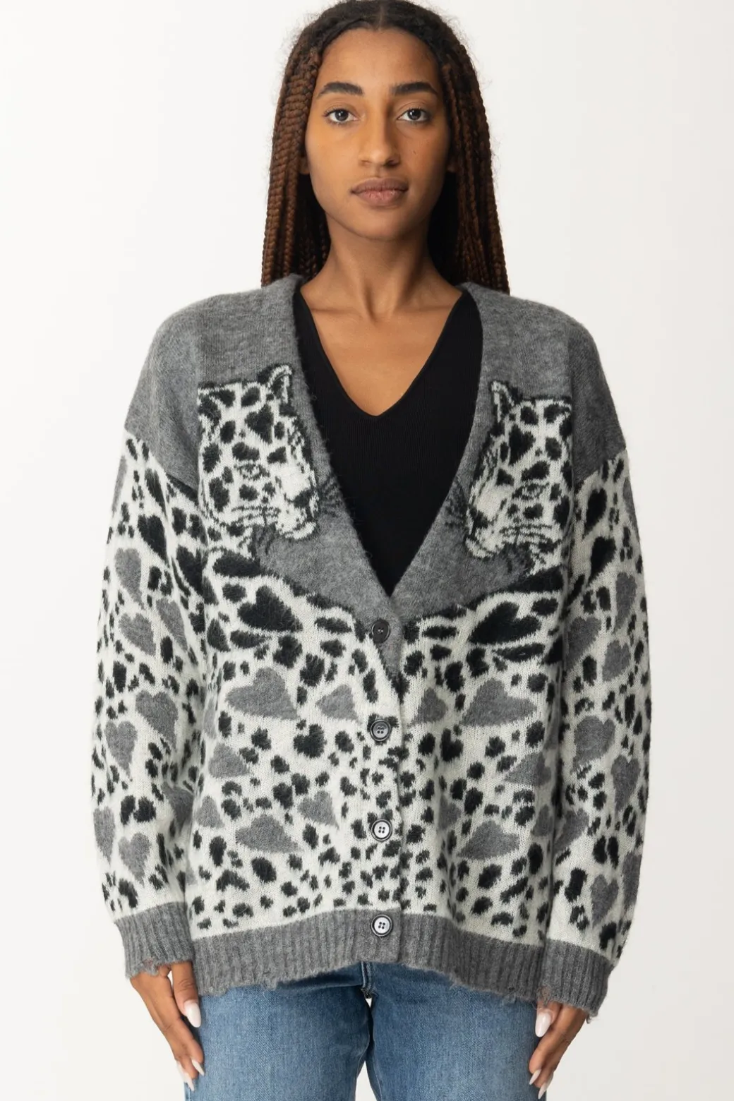 Aniye By Cardigan LeopardGRAY LEO