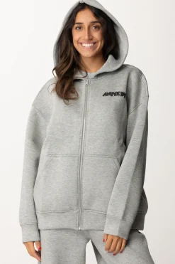 Aniye By Felpa Full Zip con Cappuccio e Stampa MickeyGRAY