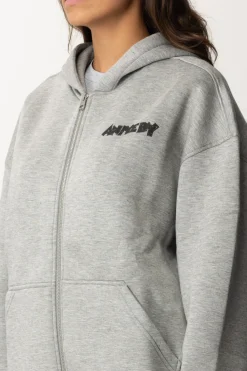 Aniye By Felpa Full Zip con Cappuccio e Stampa MickeyGRAY