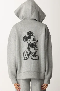Aniye By Felpa Full Zip con Cappuccio e Stampa MickeyGRAY