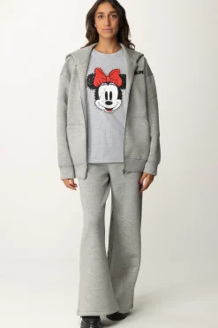 Aniye By Felpa Full Zip con Cappuccio e Stampa MickeyGRAY