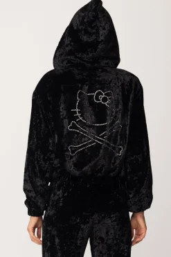 Aniye By Felpa Zira In Velluto Stampa Hello KittyNERO