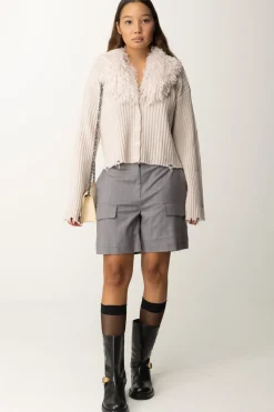 Aniye By Giacchetta In Maglia con Collo In Pelliccia KateMILK