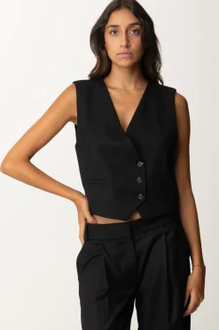 Aniye By Gilet In Fresco Lana DandyBLACK