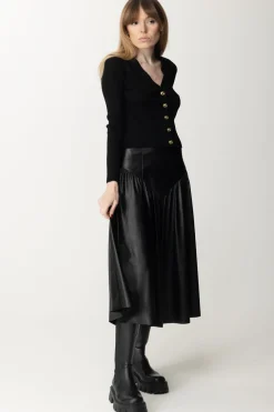 Aniye By Gonna Midi Biba In EcopelleNERO