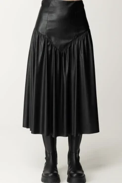 Aniye By Gonna Midi Biba In EcopelleNERO