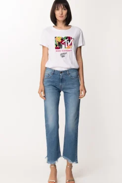 Aniye By Jeans Boyfriend Dakota con Orlo SfrangiatoLIGHT BLUE OLD