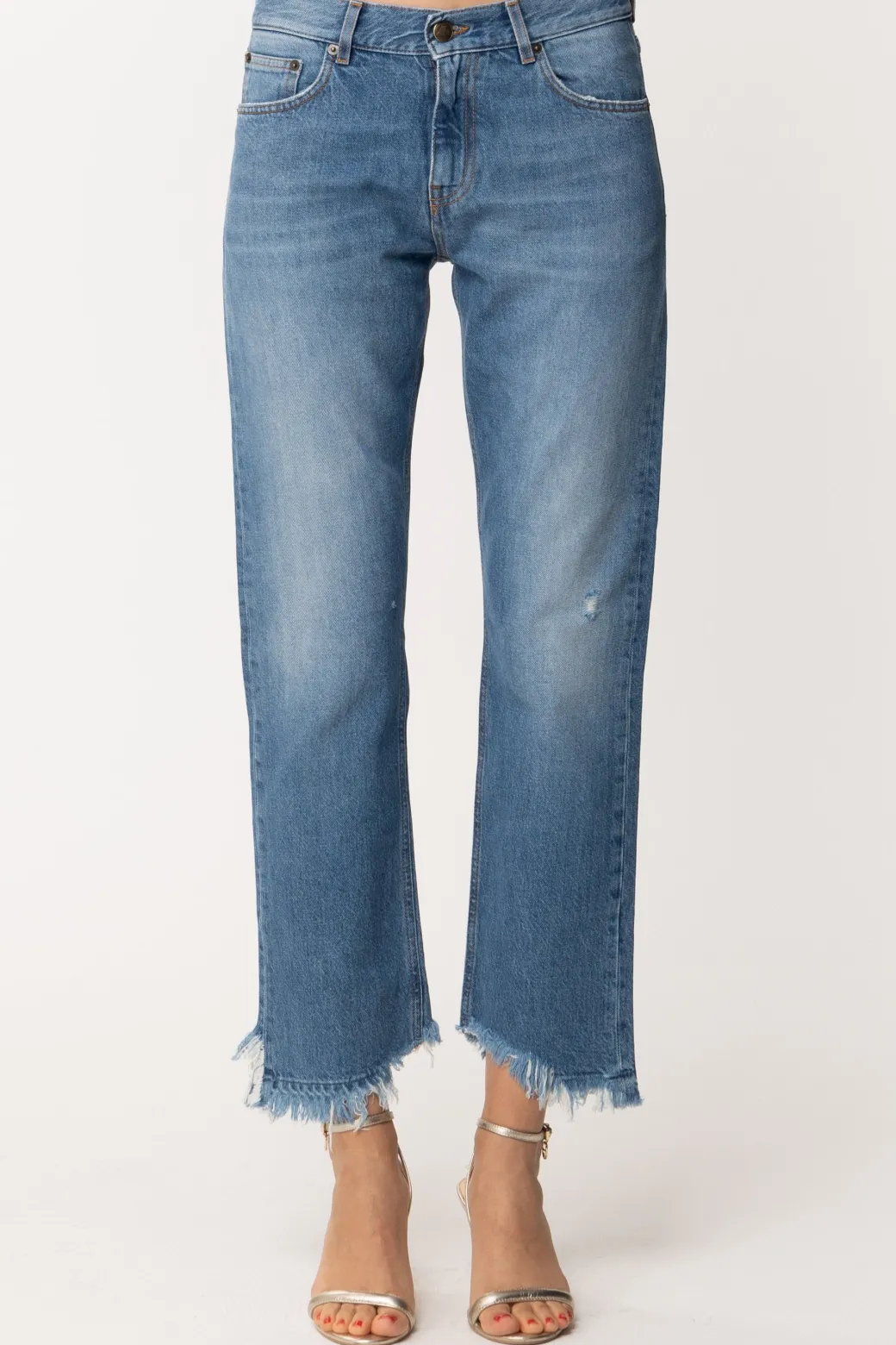 Aniye By Jeans Boyfriend Dakota con Orlo SfrangiatoLIGHT BLUE OLD