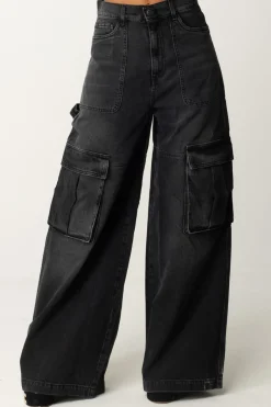 Aniye By Jeans Cargo a Vita Bassa TinaBLACK USED
