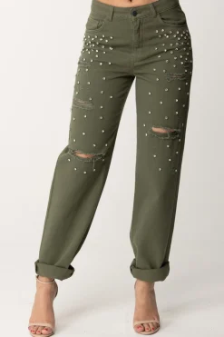 Aniye By Jeans Wide Leg Precious con StrassARMY