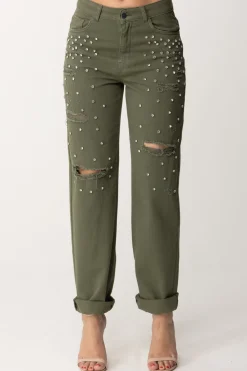 Aniye By Jeans Wide Leg Precious con StrassARMY