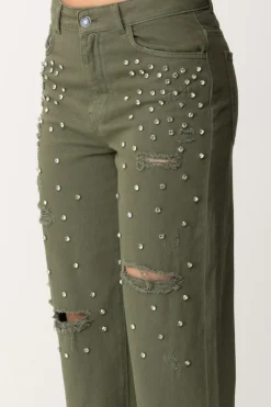 Aniye By Jeans Wide Leg Precious con StrassARMY