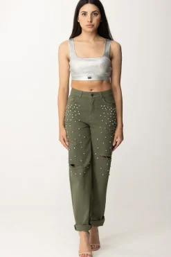 Aniye By Jeans Wide Leg Precious con StrassARMY