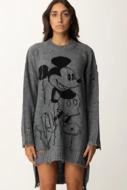 Aniye By Mini Abito In Maglia Destroyed Stampa MickeyGRAY