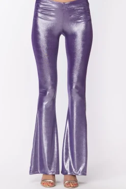 Aniye By Pantalone a Zampa Terry In Jersey LaminatoPURPLE