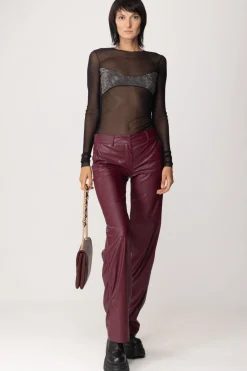 Aniye By Pantaloni Gamba Dritta In Ecopelle BibaWINO