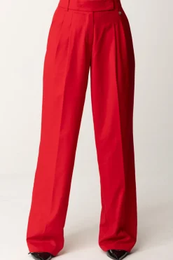 Aniye By Pantaloni Wide-leg In Fresco Lana DandyRED HOT