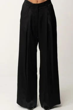 Aniye By Pantaloni Wide-leg In Raso JodieBLACK
