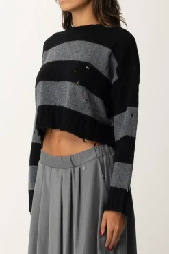 Aniye By Pullover Crop CourtneyBLACK-GRAY