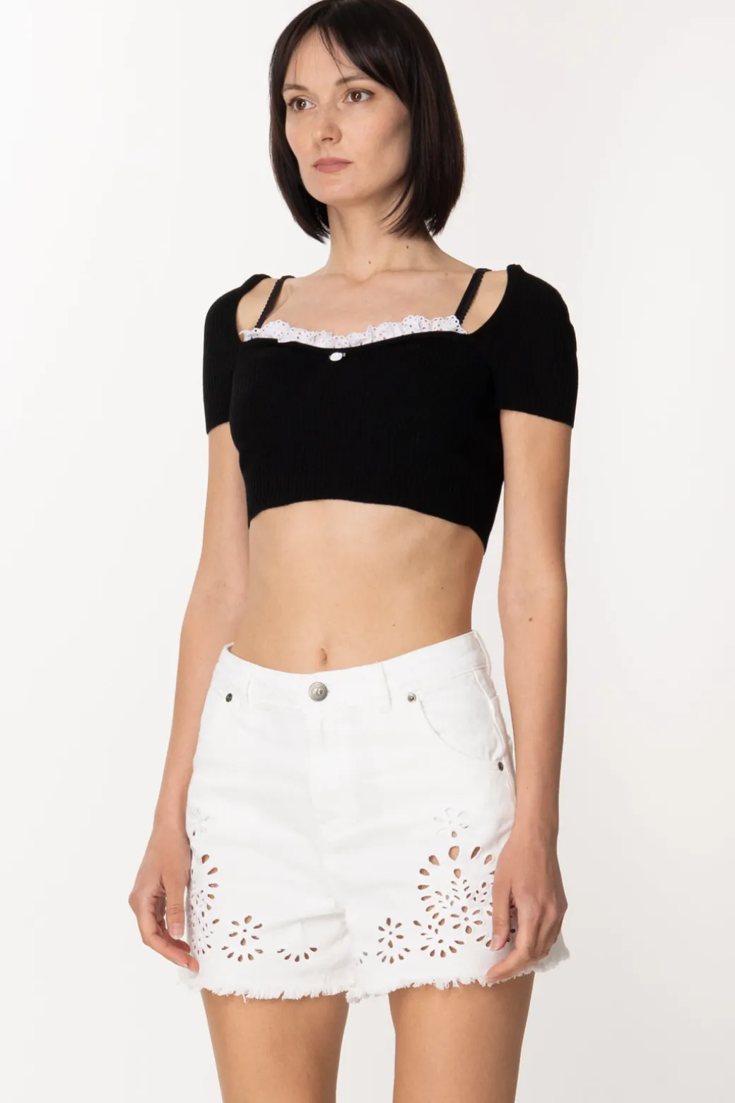 Aniye By Top Charlotte con Pizzo SangalloBLACK