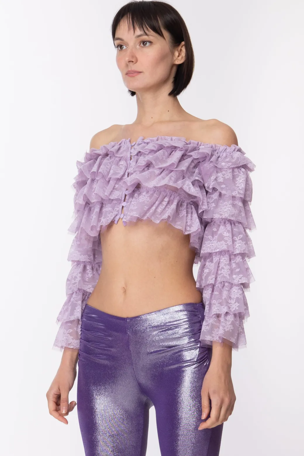 Aniye By Top con Rouches e Spalle ScoperteLAVANDER