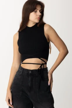 Aniye By Top Crop con Criss-cross JennaBLACK
