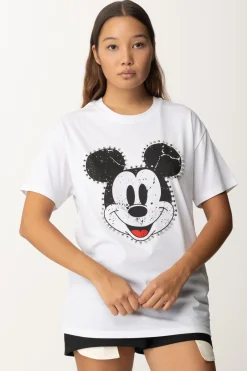 Aniye By T-shirt con Stampa Mickey e BorchieWHITE