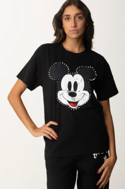 Aniye By T-shirt con Stampa Mickey e BorchieBLACK