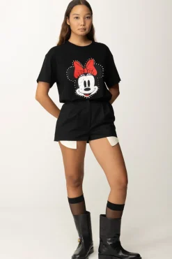Aniye By T-shirt con Stampa Minnie e BorchieBLACK